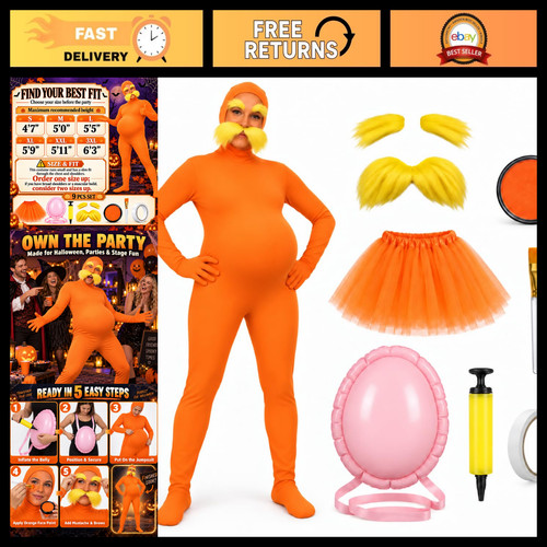 9pcs orange jumpsuit - orange, costume