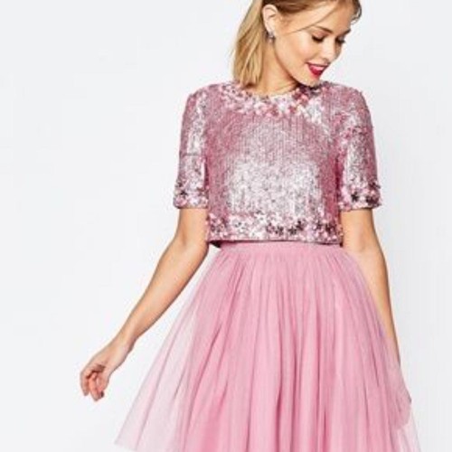 Asos pink sequin beaded tutu - beaded,